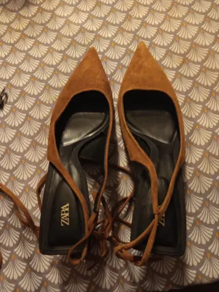 Zapatos Zara Ante Marrones T38