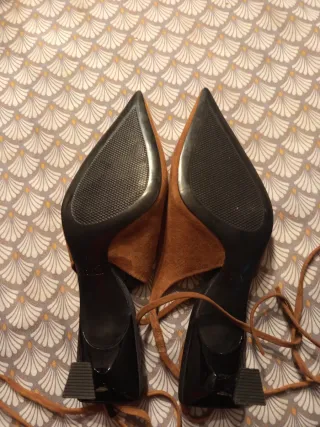 Zapatos Zara Ante Marrones T38