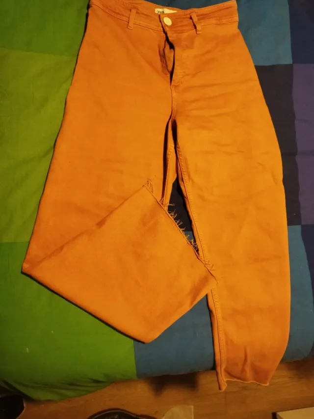 Pantalones Zara Mujer Naranja