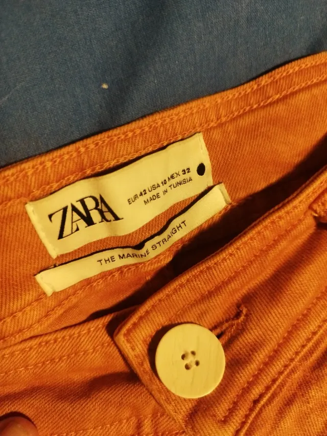 Pantalones Zara Mujer Naranja