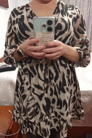 Vestido gasa estampado animal print