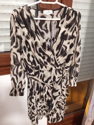 Vestido gasa estampado animal print