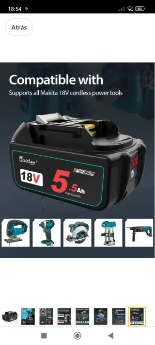 Batería 18V 5.5Ah para Herramientas Eléctricas