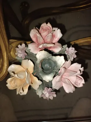 Portavelas porcelana Capodimonte Italia