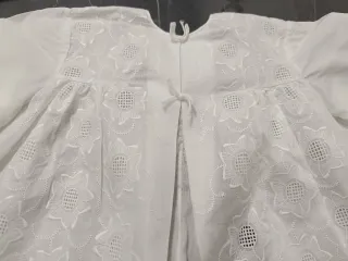 Camicetta neonata pizzo lino e cotone