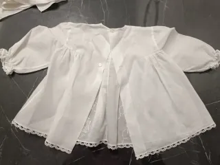 Camicetta neonata pizzo lino e cotone