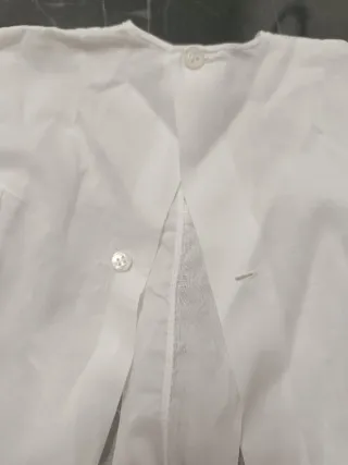 Camicetta neonata pizzo lino e cotone