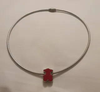 Colgante Tous Oso Rojo y Plateado