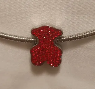 Colgante Tous Oso Rojo y Plateado
