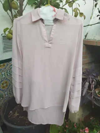 Blusa rosa manga larga