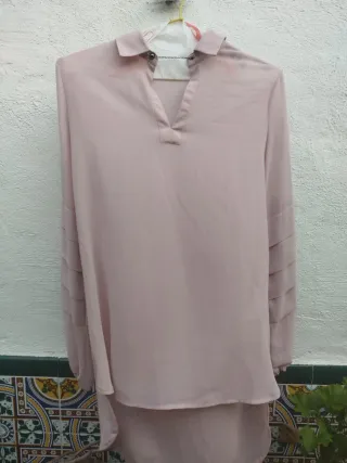 Blusa rosa manga larga