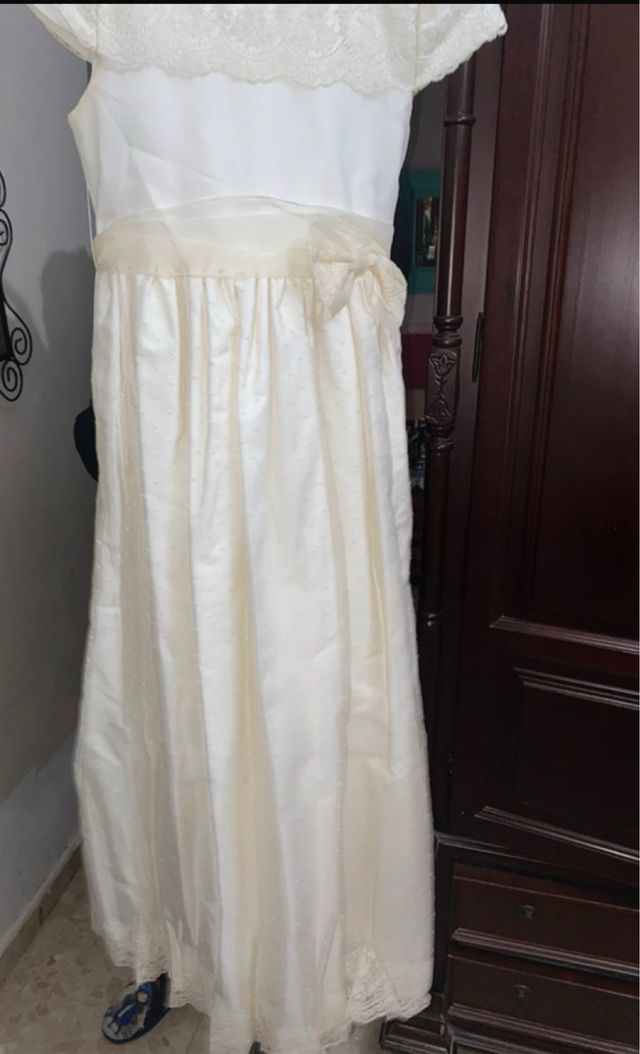 Vestido de Comunión Blanco Encaje talla 10 años