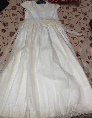 Vestido de Comunión Blanco Encaje talla 10 años