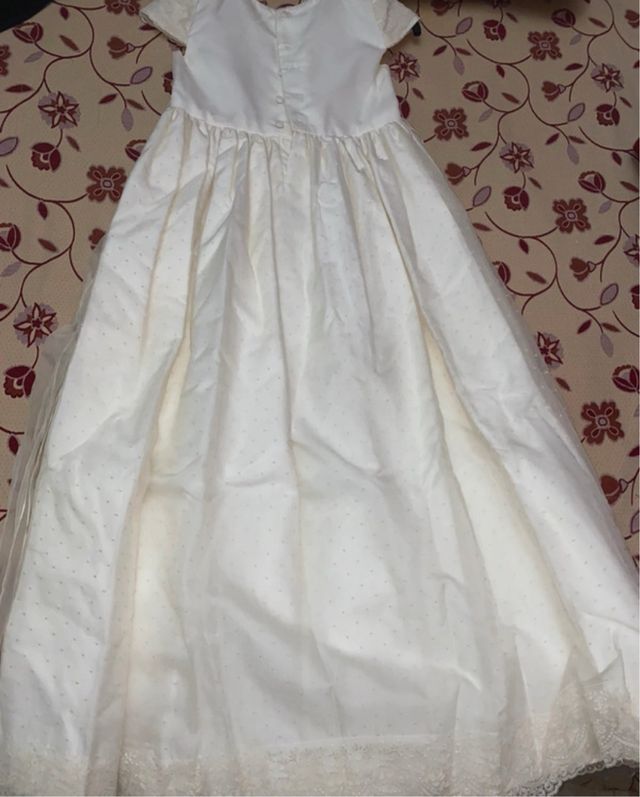 Vestido de Comunión Blanco Encaje talla 10 años