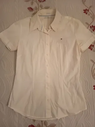Camisa Tommy Hilfiger Blanca Manga Corta