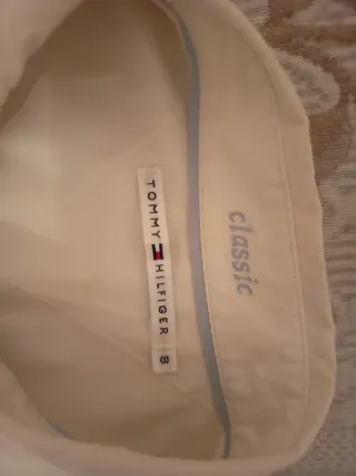 Camisa Tommy Hilfiger Blanca Manga Corta