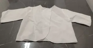 Camicetta neonato della fortuna lino-cotone bianca