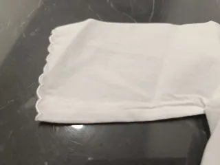 Camicetta neonato della fortuna lino-cotone bianca