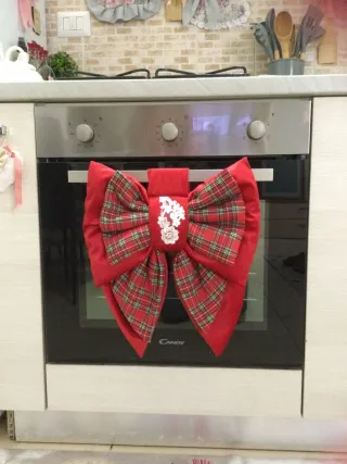 Copriforno Natalizio Fiocco Rosso