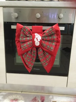 Copriforno Natalizio Fiocco Rosso