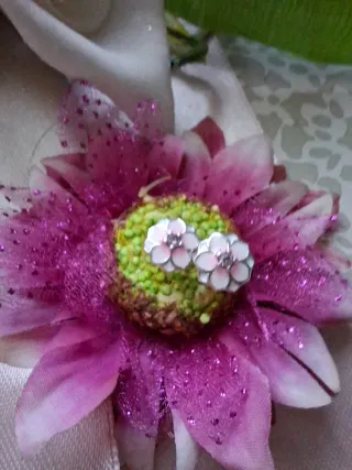 Orecchini Pandora Magnolie Rosa Argento