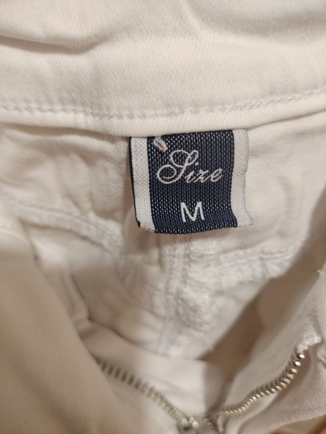 Pantalón vaquero blanco mujer largo