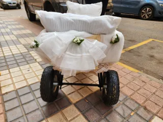 Carrito para llevar hasta dos bebés. bodas