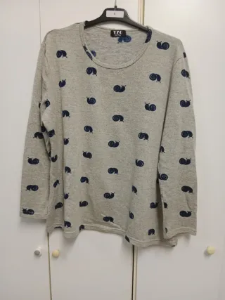 Jersey gris con estampado de caracoles Talla XL