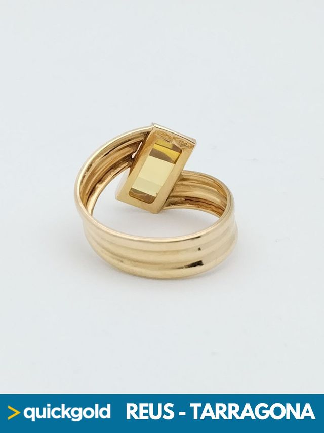 040-01-00595 ANILLO ORO 18K PIEDRA COLOR CITRINO