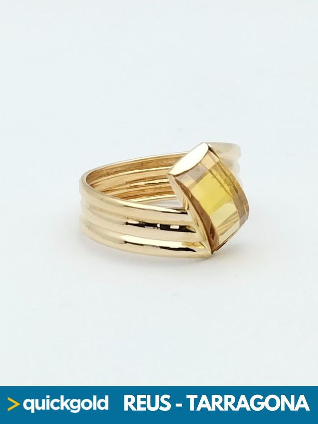 040-01-00595 ANILLO ORO 18K PIEDRA COLOR CITRINO