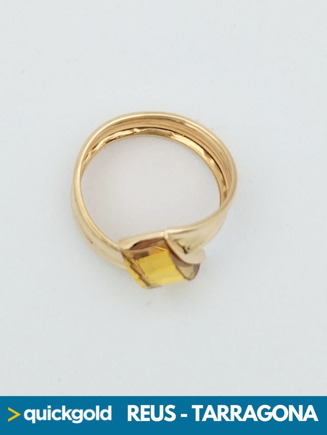 040-01-00595 ANILLO ORO 18K PIEDRA COLOR CITRINO