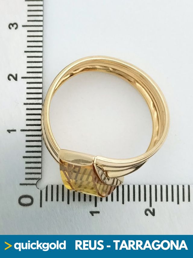 040-01-00595 ANILLO ORO 18K PIEDRA COLOR CITRINO