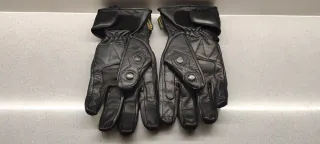 Guantes Moto Cuero Negro L con protecciones.