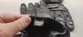 Guantes Moto Cuero Negro L con protecciones.