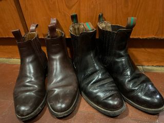 Botas de cuero Chelsea Marrón y Negro