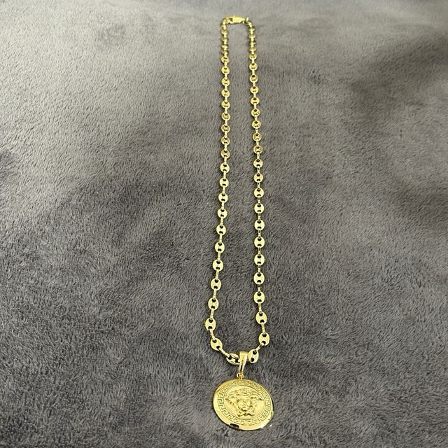 Cadena Ancla y Colgante Oro Laminado