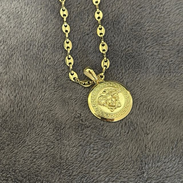 Cadena Ancla y Colgante Oro Laminado