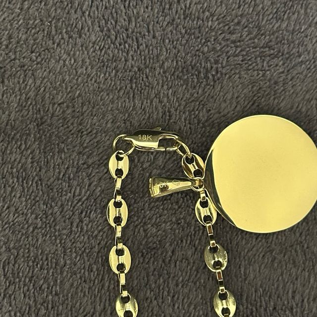 Cadena Ancla y Colgante Oro Laminado