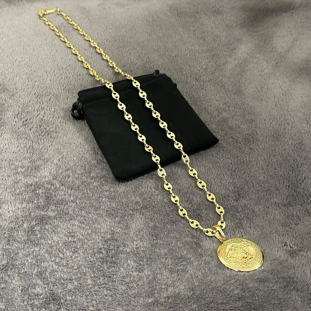 Cadena Ancla y Colgante Oro Laminado