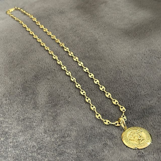 Cadena Ancla y Colgante Oro Laminado