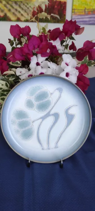 Plato  DENBY azul y blanco.