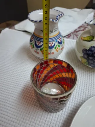 Lote antigüedades cerámica y cristal