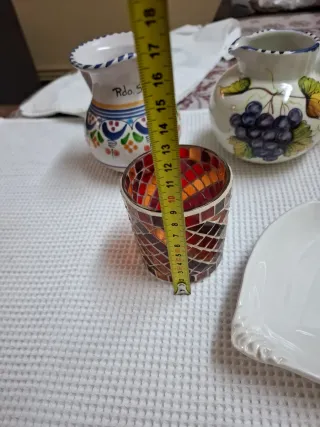 Lote antigüedades cerámica y cristal