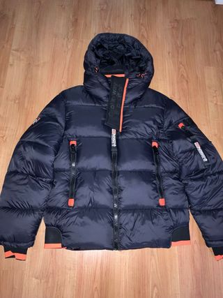 Chaqueta Norway geographical negra naranja