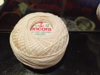 3 Ovillos Ancora 12 Ricotar-Crochet Algodón