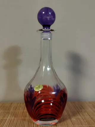 Caraffa vintage vetro decorata