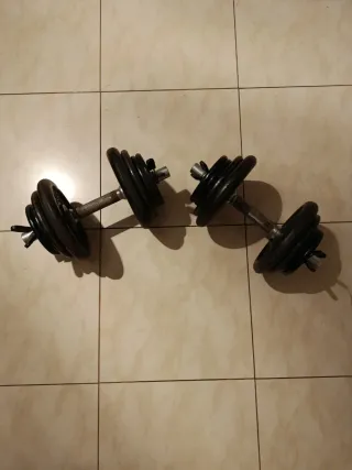Banco de pesas plegable,ajustable y Mancuernas40k