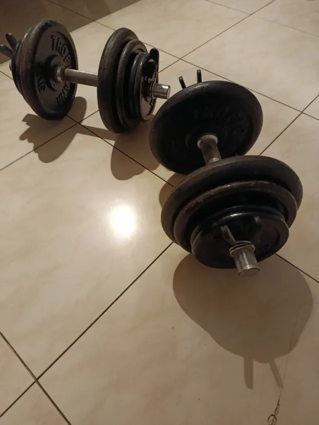 Banco de pesas plegable,ajustable y Mancuernas40k