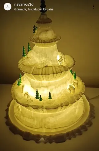 Pueblo Navideño 3D con Luz