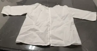 Camicetta neonato lino e cotone bianca